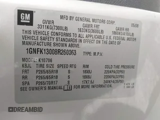 2008 Chevrolet Tahoe 3LT z VIN 1GNFK13008R260063, wystawiony jako IAAI lot #41865118 z przebiegiem 218 009 mil mil oraz . Historia ofert i sprzedaży dostępna na DreamBid. Obrazek 9.