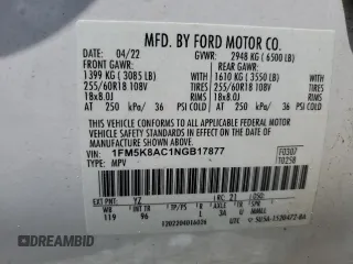 2022 Ford Explorer z VIN 1FM5K8AC1NGB17877, wystawiony jako Copart lot #55605335 z przebiegiem 28 980 mil mil oraz Szkoda całkowita • Salvage title. Historia ofert i sprzedaży dostępna na DreamBid. Obrazek 13.
