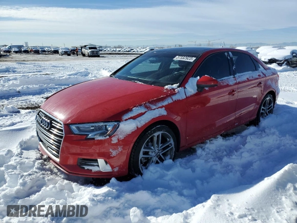 2018 Audi A3 Sedan Premium with VIN WAUAUGFF9J1039479, listed as a Copart auction lot 37332923 with 78,855 mi miles. Bid and sale history available at carsss.com. Image 1.