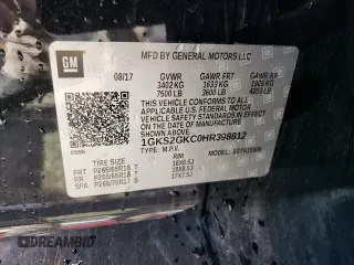 2017 GMC Yukon XL SLT with VIN 1GKS2GKC0HR398812, listed as a Copart auction lot 53761834 with 118,941 mi miles and Clean title. Bid and sale history available at DreamBid. Image 13.