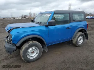 2021 Ford Bronco with VIN 1FMDE5AH5MLA75684, listed as a Copart auction lot 53048815 with 56,265 mi miles and Salvage Title. Bid and sale history available at carsss.com. Image 1.