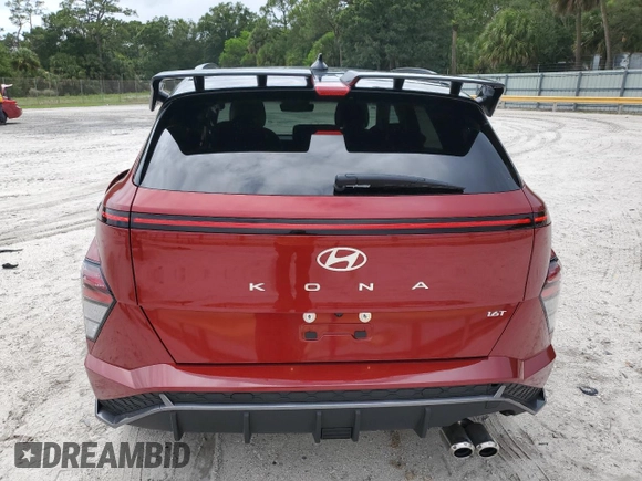 2024 Hyundai Kona N Line with VIN KM8HA3A36RU041051, listed as a Copart auction lot 59890474 with 2,910 mi miles and Salvage Title. Bid and sale history available at carsss.com. Image 6.