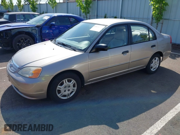 2001 Honda Civic LX with VIN 2HGES16541H509564, listed as a IAAI auction lot 42121423 with 129,561 mi miles. Bid and sale history available at carsss.com. Image 2.