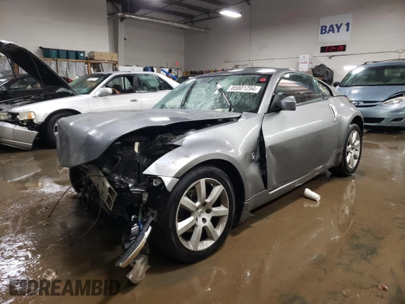 2005 Nissan 350Z Enthusiast with VIN JN1AZ34D75M604009, listed as a Copart auction lot 85801294 with 0 mi miles and Non Repairable. Bid and sale history available at carsss.com. Image 1.