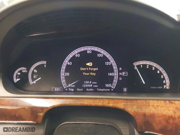 2008 Mercedes-Benz S-Class 5.5L V8 with VIN WDDNG86X98A226473, listed as a IAAI auction lot 41434308 with 125,949 mi miles. Bid and sale history available at carsss.com. Image 7.