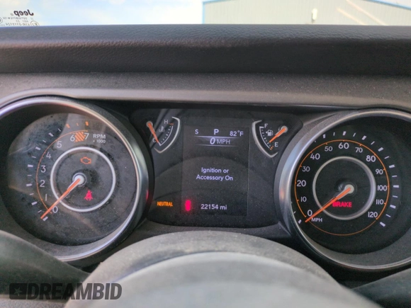 2023 Jeep Wrangler Sport S with VIN 1C4HJXDN5PW678653, listed as a Copart auction lot 57464705 with 22,154 mi miles and Salvage title. Bid and sale history available at DreamBid. Image 9.