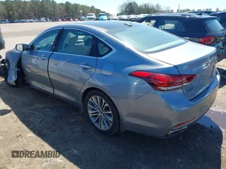 2017 Genesis G80 3.8L with VIN KMHGN4JE1HU195673, listed as a IAAI auction lot 41848806 with 147,327 mi miles. Bid and sale history available at carsss.com. Image 3.
