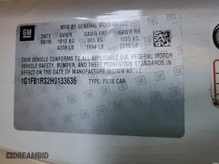 2017 Chevrolet Camaro 1LT with VIN 1G1FB1RS2H0133636, listed as a Copart auction lot 82676734 with 96,129 mi miles and Salvage Title. Bid and sale history available at carsss.com. Image 12.