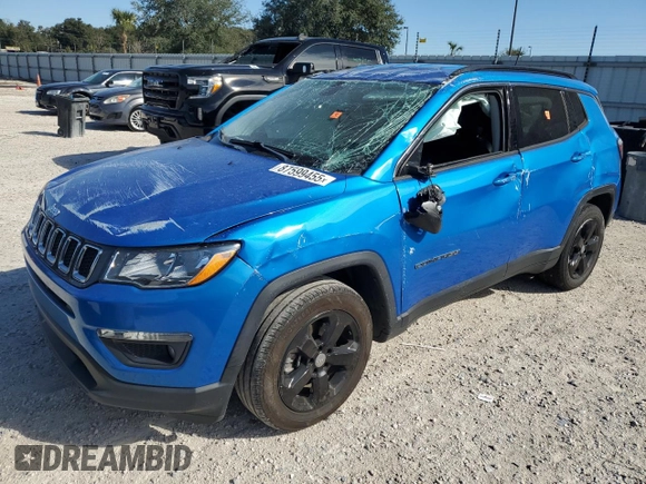 2019 Jeep Compass Altitude with VIN 3C4NJCBB0KT820023, listed as a Copart auction lot 87599455 with 53,231 mi miles and Non Repairable. Bid and sale history available at carsss.com. Image 1.