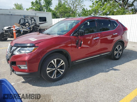 2017 Nissan Rogue SL with VIN 5N1AT2MV5HC800070, listed as a Copart auction lot 56041095 with 121,256 mi miles and Clean title. Bid and sale history available at DreamBid. Image 1.