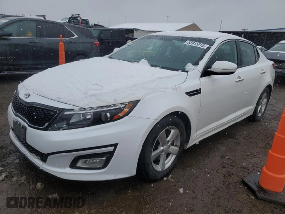 2015 Kia Optima LX with VIN KNAGM4A77F5659420, listed as a Copart auction lot 53915915 with 120,069 mi miles and Clean Title. Bid and sale history available at carsss.com. Image 1.