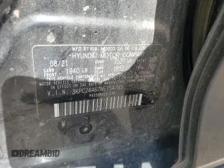 2022 Hyundai Accent SE с VIN 3KPC24A67NE154785, выставлен на аукционе Copart как лот 53634475 с пробегом 26 472 миль миль и Списание • Salvage title. История ставок и продаж доступна на DreamBid. Изображение 12.
