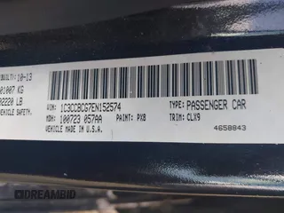 2014 Chrysler 200 Limited with VIN 1C3CCBCG7EN152574, listed as a IAAI auction lot 42177483 with 53,898 mi miles and . Bid and sale history available at DreamBid. Image 9.