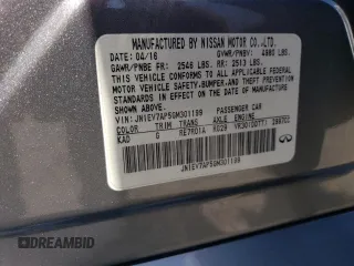 2016 Infiniti Q50 Premium with VIN JN1EV7AP5GM301199, listed as a Copart auction lot 62756045 with 52,580 mi miles and Salvage title. Bid and sale history available at DreamBid. Image 12.