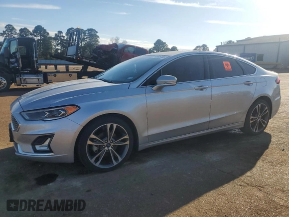 2019 Ford Fusion Titanium with VIN 3FA6P0D95KR105639, listed as a Copart auction lot 47495405 with 94,653 mi miles and Salvage Title. Bid and sale history available at carsss.com. Image 1.