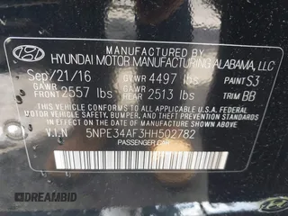 2017 Hyundai Sonata Sport z VIN 5NPE34AF3HH502782, wystawiony jako IAAI lot #42320939 z przebiegiem 164 575 mil mil oraz . Historia ofert i sprzedaży dostępna na DreamBid. Obrazek 9.