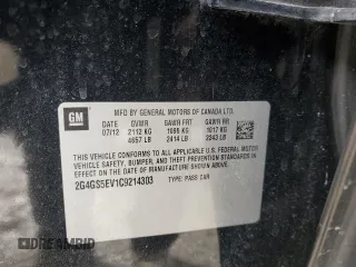 2012 Buick Regal Turbo Premium 1 с VIN 2G4GS5EV1C9214303, выставлен на аукционе Copart как лот 47222235 с пробегом 143 172 миль миль и На запчасти • Non repairable. История ставок и продаж доступна на DreamBid. Изображение 14.