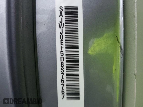 2013 Jaguar XF V6 SC with VIN SAJWJ0EF5D8S76767, listed as a Copart auction lot 80329174 with 100,519 mi miles and Salvage Title. Bid and sale history available at carsss.com. Image 12.