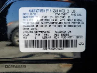 2021 Infiniti Q50 Luxe z VIN JN1EV7BPXMM704993, wystawiony jako Copart lot #55172695 z przebiegiem 55 979 mil mil oraz Szkoda całkowita • Salvage title. Historia ofert i sprzedaży dostępna na DreamBid. Obrazek 12.
