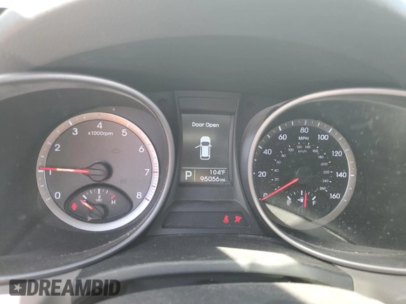 2014 Hyundai Santa Fe with VIN 5XYZTDLB2EG181199, listed as a Copart auction lot 57638045 with 95,056 mi miles and Salvage title. Bid and sale history available at DreamBid. Image 9.