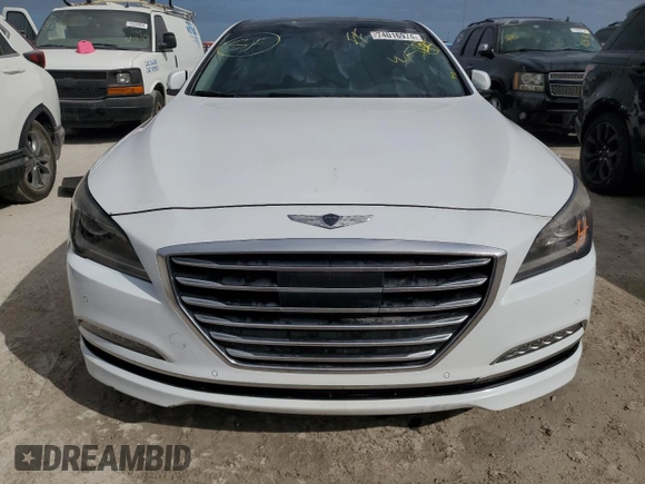 2017 Genesis G80 3.8L with VIN KMHGN4JE8HU174755, listed as a Copart auction lot 74016974 with 0 mi miles and Non Repairable. Bid and sale history available at carsss.com. Image 5.