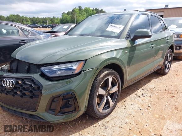 2023 Audi Q5 S line Premium Plus with VIN WA1EAAFY1P2111431, listed as a IAAI auction lot 42355144 with 43,498 mi miles and . Bid and sale history available at DreamBid. Image 2.