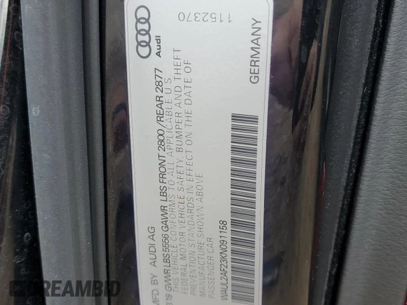 2019 Audi A6 Premium Plus z VIN WAUL2AF23KN091158, wystawiony jako Copart lot #51499345 z przebiegiem 61 755 mil mil oraz Szkoda całkowita • Salvage title. Historia ofert i sprzedaży dostępna na DreamBid. Obrazek 14.