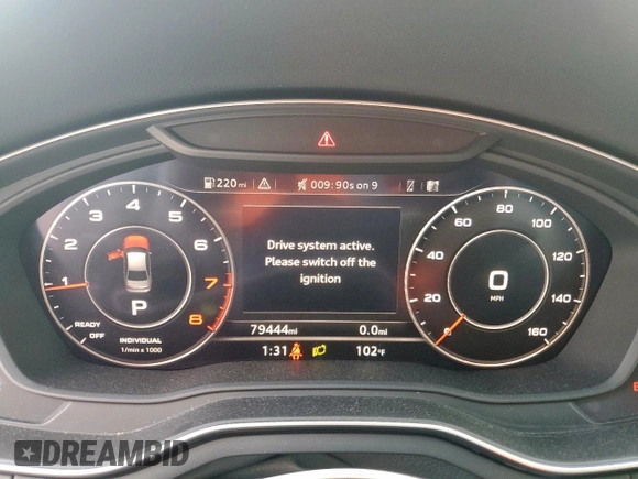 2019 Audi A4 Premium Plus with VIN WAUENAF45KN001851, listed as a Copart auction lot 61683595 with 79,444 mi miles and Salvage title. Bid and sale history available at DreamBid. Image 9.