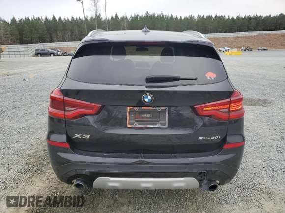 2020 BMW X3 sDrive30i with VIN 5UXTY3C09L9C69649, listed as a Copart auction lot 48416745 with 28,469 mi miles and Salvage Title. Bid and sale history available at carsss.com. Image 6.