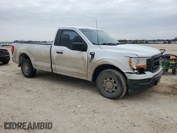 2021 Ford F-150 XL with VIN 1FTMF1C59MKF04988, listed as a Copart auction lot 45366475 with 68,839 mi miles and Salvage title. Bid and sale history available at DreamBid. Image 4.