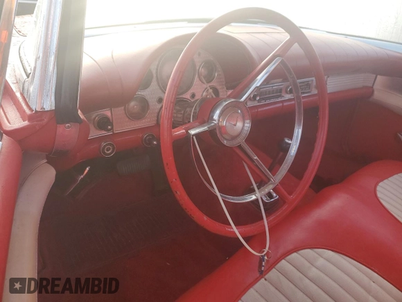 1957 Ford Thunderbird with VIN D7FH286272, listed as a Copart auction lot 77243694 with 19,878 mi miles and Salvage Title. Bid and sale history available at DreamBid. Image 8.