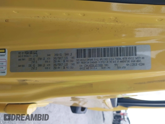 2020 Jeep Wrangler Unlimited Sport Altitude с VIN 1C4HJXDG8LW215899, выставлен на аукционе IAAI как лот 40909335 с пробегом 41 356 миль миль и . История ставок и продаж доступна на DreamBid. Изображение 9.