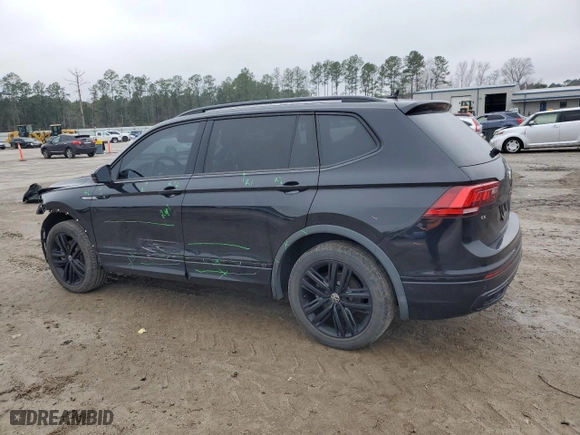 2022 Volkswagen Tiguan SE R-Line Black with VIN 3VVCB7AX1NM033977, listed as a Copart auction lot 45937695 with 48,198 mi miles and Salvage Title. Bid and sale history available at carsss.com. Image 2.