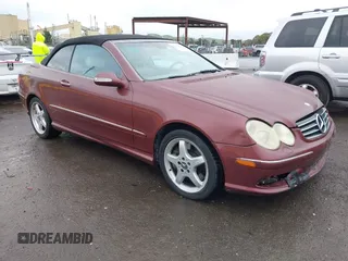 2004 Mercedes-Benz CLK 500 with VIN WDBTK75G54T025839, listed as a IAAI auction lot 41804562 with 237,466 mi miles and . Bid and sale history available at carsss.com. Image 1.