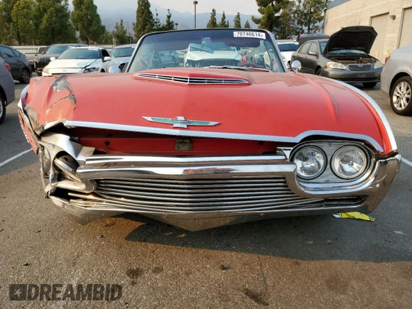 1961 Ford Thunderbird with VIN 1Y73Z116153, listed as a Copart auction lot 70746614 with 83,218 mi miles and Salvage Title. Bid and sale history available at DreamBid. Image 5.