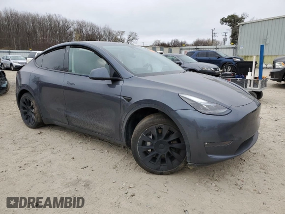 2022 Tesla Model Y Long Range with VIN 7SAYGAEE6NF523835, listed as a Copart auction lot 47874565 with Not Provided miles and Salvage Title. Bid and sale history available at DreamBid. Image 4.