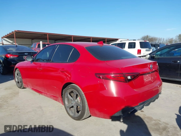 2018 Alfa Romeo Giulia with VIN ZARFAEBN8J7567620, listed as a IAAI auction lot 41738301 with 80,194 mi miles. Bid and sale history available at carsss.com. Image 14.