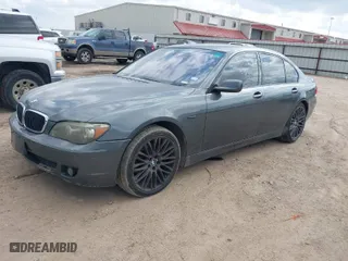 2007 BMW 7 Series 750i with VIN WBAHL83577DT10078, listed as a IAAI auction lot 41462116 with 151,826 mi miles. Bid and sale history available at carsss.com. Image 2.