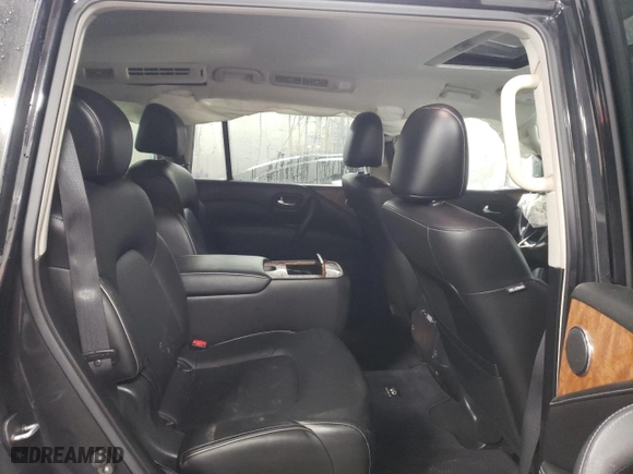 2019 Infiniti QX80 LUXE with VIN JN8AZ2NE5K9233952, listed as a Copart auction lot 45523965 with 107,500 mi miles and Salvage Title. Bid and sale history available at carsss.com. Image 10.