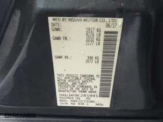 2017 Nissan Altima 2.5 SV with VIN 1N4AL3AP3HC285995, listed as a IAAI auction lot 41690752 with 107,067 mi miles. Bid and sale history available at carsss.com. Image 9.