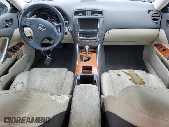 2009 Lexus IS 250 with VIN JTHBK262292089190, listed as a Copart auction lot 55884295 with 205,946 mi miles and Clean Title. Bid and sale history available at DreamBid. Image 8.