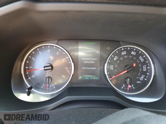2019 Toyota RAV4 LE with VIN JTMF1RFV6KD503302, listed as a Copart auction lot 62384955 with 77,703 mi miles and Salvage title. Bid and sale history available at DreamBid. Image 9.