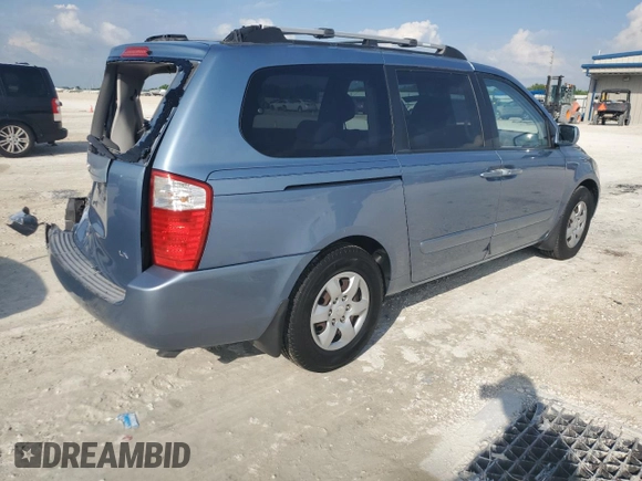 2007 Kia Sedona EX with VIN KNDMB233776171638, listed as a Copart auction lot 45663804 with 234,718 mi miles and Salvage Title. Bid and sale history available at carsss.com. Image 3.