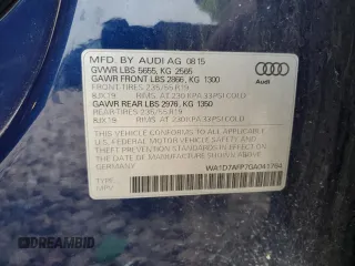 2016 Audi Q5 Premium Plus z VIN WA1D7AFP7GA041764, wystawiony jako Copart lot #50207545 z przebiegiem 126 360 mil mil oraz Szkody całkowita. Historia ofert i sprzedaży dostępna na DreamBid. Obrazek 15.