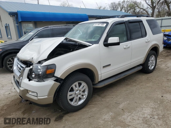 2008 Ford Explorer Eddie Bauer z VIN 1FMEU74E68UB07434, wystawiony jako Copart lot #51187185 z przebiegiem 183 509 mil mil oraz Szkoda całkowita • Salvage title. Historia ofert i sprzedaży dostępna na DreamBid. Obrazek 1.