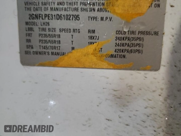2013 Chevrolet Equinox LT with VIN 2GNFLPE31D6102795, listed as a Copart auction lot 82572444 with 99,748 mi miles and Salvage Title. Bid and sale history available at DreamBid. Image 13.