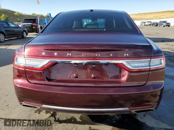 2017 Lincoln Continental Reserve with VIN 1LN6L9NC6H5605613, listed as a Copart auction lot 72580414 with 60,153 mi miles and Salvage Title. Bid and sale history available at carsss.com. Image 6.