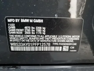 2023 BMW M3 Competition with VIN WBS33AY01PFP12578, listed as a Copart auction lot 38651054 with 0 mi miles. Bid and sale history available at carsss.com. Image 12.