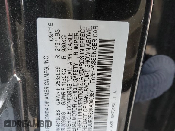2019 Acura TLX Advance with VIN 19UUB2F89KA006687, listed as a Copart auction lot 82610554 with 41,345 mi miles and Salvage title. Bid and sale history available at DreamBid. Image 12.