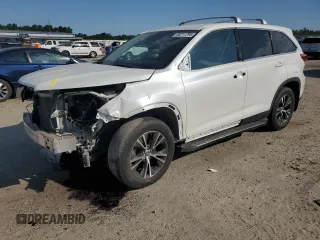 2019 Toyota Highlander LE with VIN 5TDBZRFH0KS747341, listed as a Copart auction lot 58211795 with 62,380 mi miles and Salvage title. Bid and sale history available at DreamBid. Image 1.